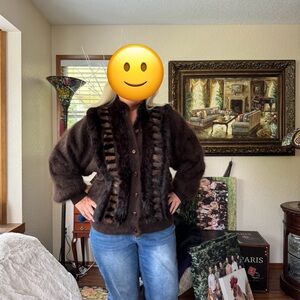 Venesha Vintage Angora Brown Fur Jacket
